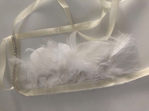 Women Girl Kids White Crystal Feather Prom Hair Head Band Headband Fascinator