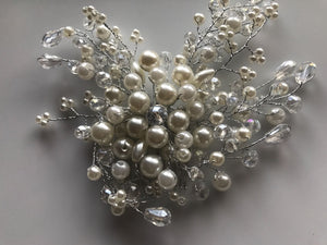 Women Party Prom dance headpiece Bride wedding Pearl Comb hair Head accessory