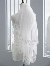 Women White Pearl Bride Wedding layers Wedding Hair head Veil WITH COMB Trim