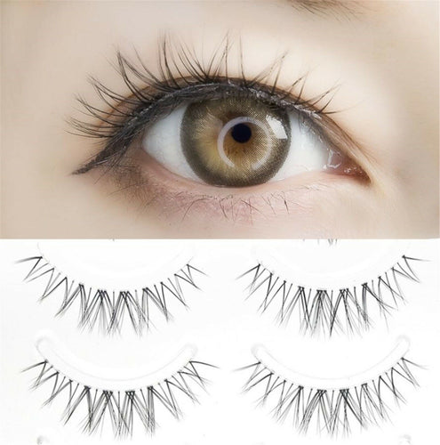 5 Pairs Natural look Long Cross Black Extension Fake False Eyelashes eye lashes