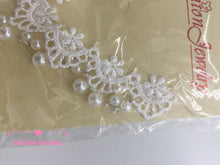 Women White Wedding Bride Bridal Crystal Lace Pearl Party Hair Headband Prop