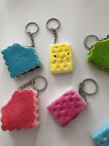2 Slow rising Scent Biscuit Cookie Squishie Squish Keyring Squeeze toy Strap