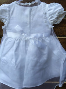 Baby Girl Kid child White Christening Baptism Wedding party dress Cap Outfit Set