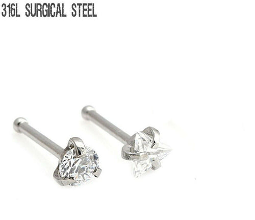 1x Women 316L Surgical Steel Crystal Cube Ear Nose Small Earring Stud Piercing