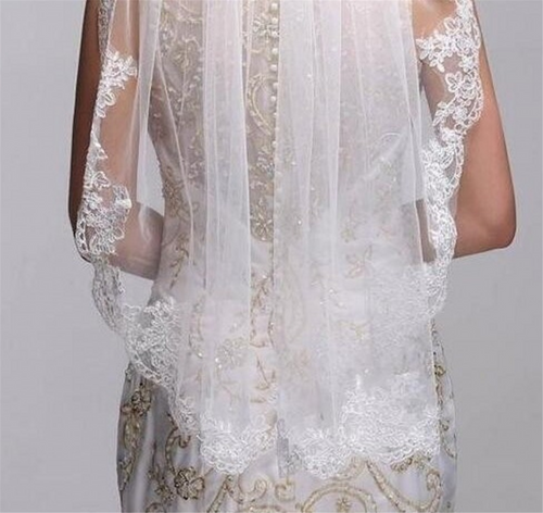 Women Cream / White Bride Hens Night Wedding Hair Head Trim Veil Lace WITH COMB PURE WHITE