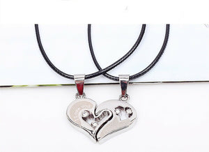 Valentine's day gift Titanium stainless steel Jigsaw Love heart Couple Necklace