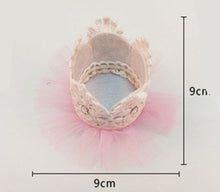 Girl Kids Baby ballerina Princess Pink Lace Tiara Hair Elastic Headband Crown