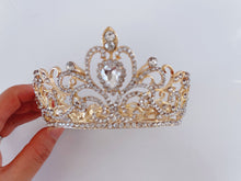 Women Girl Gold Rhinestone Crystal Princess Queen Head Hair Small Crown Tiara - Elegant Tiara for Weddings & Events