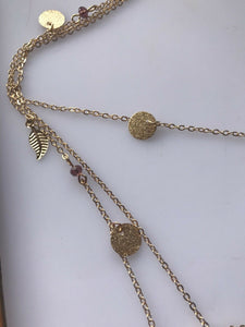 Women Lady Bohemian BOHO Retro Gold color Leaf bead Chips multi layers Necklace