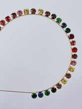 Women Girls Colorful Rainbow Gemstone Crystal Hair Head Band Hoop Headband