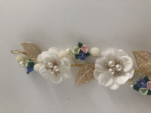 Women Gold Leaf White flower Wedding Hair Band Headband Crown Tiara Fascinator