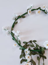 Women Simple White Little Flower Halo Boho Hair Headband Tiara Garland Leaf