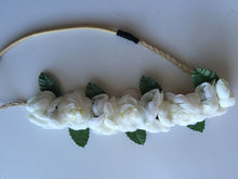 Women Girl BOHO Beach wedding White Flower Hair Elastic Headband Prop Garland
