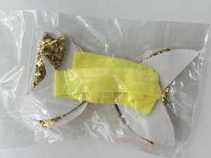 Baby Girl Kid Party Gold yellow Glitter Bow headband Hair Band Photography PROP