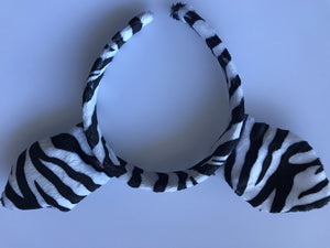 Women Lady Girl Black White Striped Zebra Bear Ears Party Hair Headband band