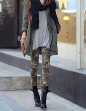 Women Girls Military Camouflage Khaki Green Camo Skinny Stetch Leggings Pants
