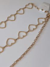 Women Chic Party Metallic Gold Love Heart Shape Chain Dress Tassel Belt Gift her