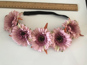 Women Girl flower Red Pink Daisy wedding Party Hair Elastic Headband Garland