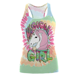 Women Girl Magical Pony Unicorn Rock Dance Tops Sleeveless Summer tank cami