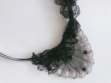 Women Girl Black Fancy Lace Pearl Cat Ears Party Hair Head Headband band hoop