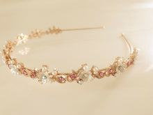 Women Little Flower Floral Gemstone Crystal Gold Hair Head Band Hoop Headband