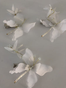 4x Lady Wedding flower Girl Fairy White Butterfly Hair Clips headpiece Jewelery