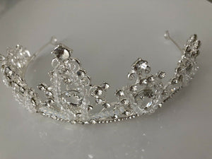 Women Silver Rhinestone Crystal Bride Party Hair Princess Headband Crown Tiara