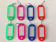 8x Plastic Travel Luggage School bag Name ID Badge Tag Small Label Key Rings AU