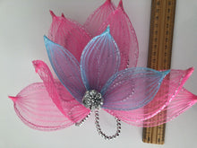 Blue Pink Flower Race Prom Performance Dance Party Hair headpiece Fascinator