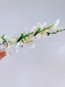 Women wedding Creamy White Lily Flower bride Party Hair Headband Crown Garland