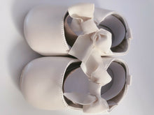 Baby Shower Girls Children Kids Christening Pearl White Syn Leather bow Shoes