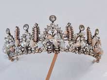 Women Bride Wedding Party Beige Crystal Rhinestone Bronze Retro Tiara Crown