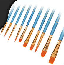 AU 10PC Blue Oil Painting Brushes Set Acrylic Watercolor Artist Face Paint Craft