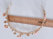 Rose Quartz and moon Crystal Tiara – Delicate Floral Crown for Weddings & Special Occasions