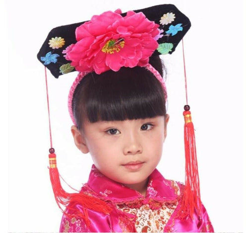 Girls Chinese New Year Traditional Qipao Match Costume Headband Hair Accessory