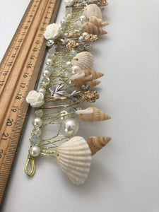 Women Mermaid Sea Conch Shell Metal Gold Hair Band Headband crown Tiara