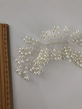 Women Prom dance headpiece Bride wedding Pearl Comb Silver hair Head accessory