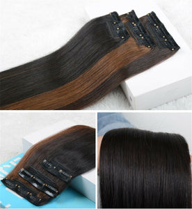 Women Natural 100% Human Real Hair Volume Up Wig Piece Hairpiece Clip on