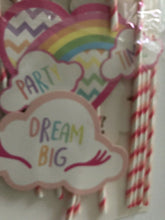 Girl Kids Unicorn pony rainbow Birthday Party Selfie Photo Booth Prop Game Signs