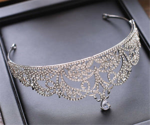 Women Girl Silver Rhinestone Crystal Bride Prom Party Hair Headband Crown Tiara