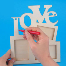 Wooden LOVE Multipal Photo Frame DIY Colouring Craft Kit Mother's Day Gift