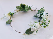 Women Cream White Flower Girl Leaf Rustic Woodland Hair Headband Crown Garland