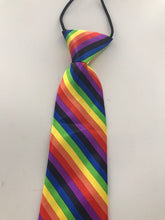 Kids Boys Girl Rainbow Colorful Multi-colored Stripe Party Pre tied Neck ties