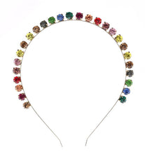 Women Girls Colorful Rainbow Gemstone Crystal Hair Head Band Hoop Headband