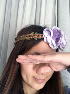 Women Girl BOHO flower Lilac purple wedding Party Hair Headband Prop Garland 216