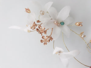 Women Pure White Flower Wedding Bride Party Side Hair Head Clip Race Fascinator