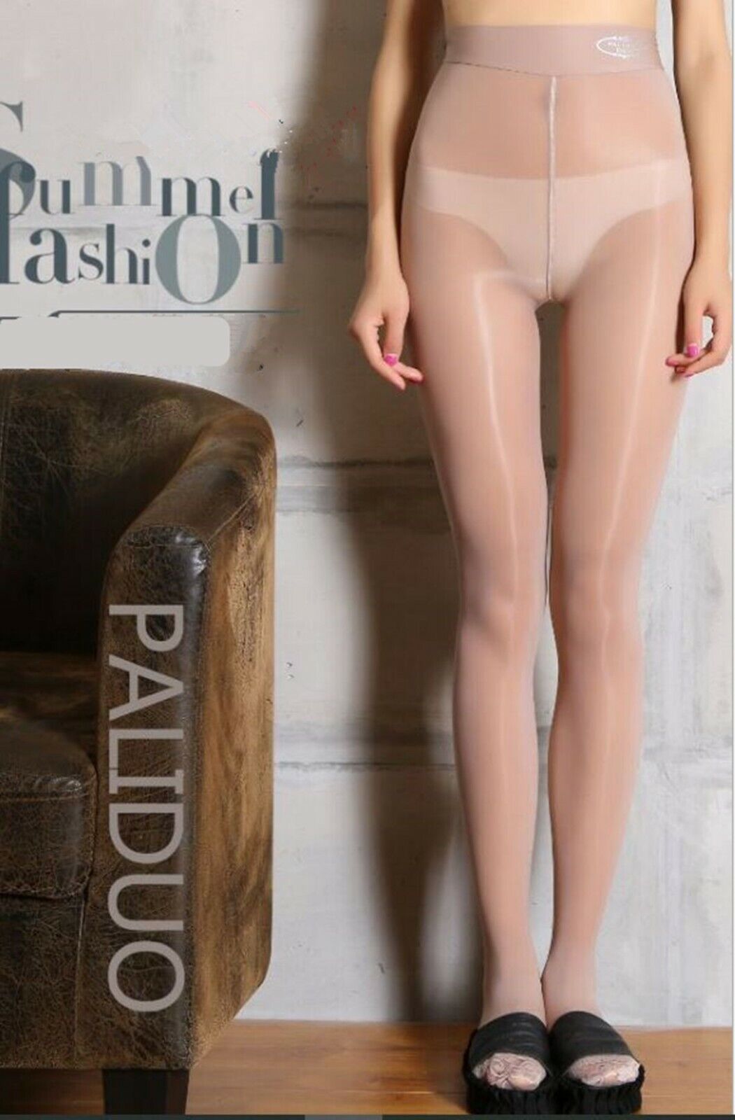 Women Sexy Glossy Gloss Sleek Lace Toe high waist Pantyhose Stockings Hosiery