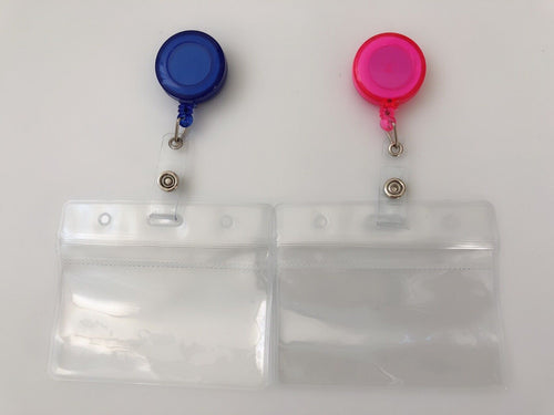 2 AU Retractable Badge + Holder Reel Swipe Card Security ID Pull Key Tag Clip