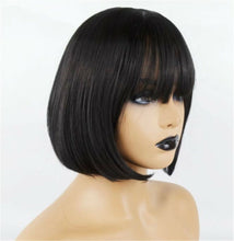 Women Lady Girl Natural Look Fringe Party Bob Black Short Fake Hair Wig Wigs