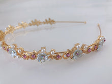 Women Little Flower Floral Gemstone Crystal Gold Hair Head Band Hoop Headband